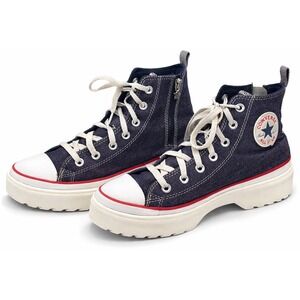 Converse Platform Lug Denim High Top Women's 9 Side Zip Chunky